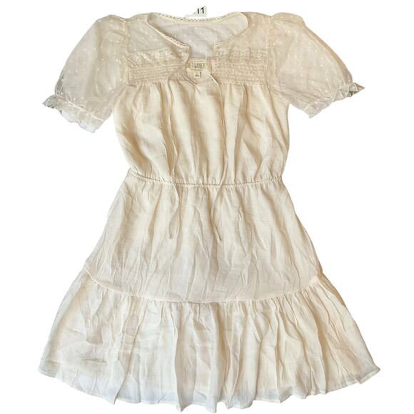 Sweet Wanderer Women Dress size S KneeLength Baby Doll Sheer Mesh Ivory White - Picture 1 of 11